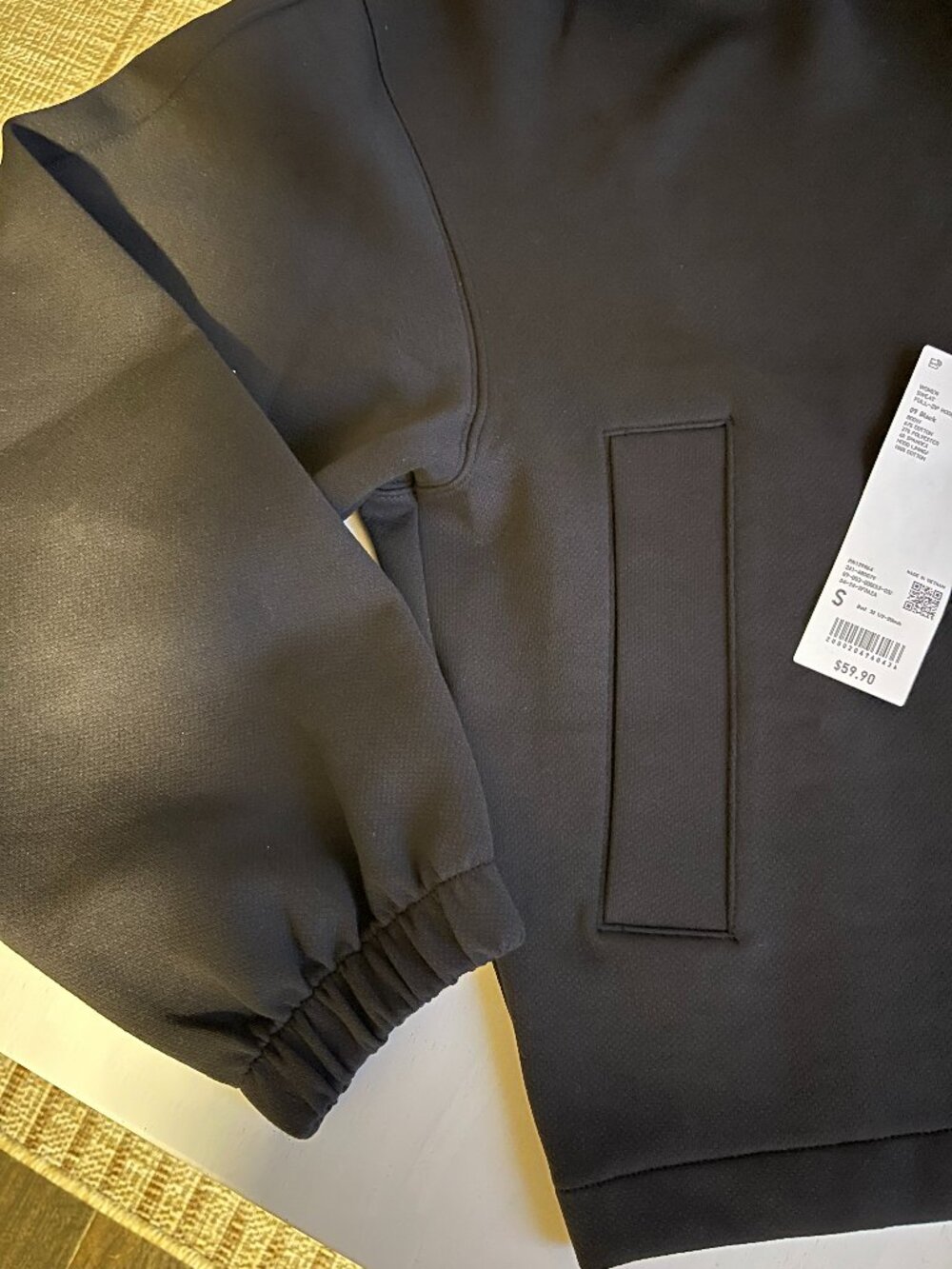 Uniqlo U Sweat Full-Zip Hoodie BLACK Oversized SMALL